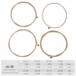 Avis Justgreenbox Cordes de basse électrique enroulement en alliage de fer bronze à noyau hexagonal pour 4 cordes 22-24 frettes - T3654657590765