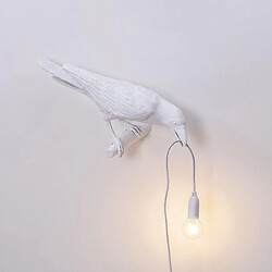 Universal Lampe murale oiseau italien moderne résine blanc noir lumière chambre lit eau lumineuse chambre décoration luminaire led (mur gauche) 