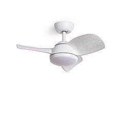 Avis Ledkia Ventilateur de Plafond Silencieux Poros 35W 76cm Motor DC Avec lumière Télécommande Bois blanc Bois blanc Non