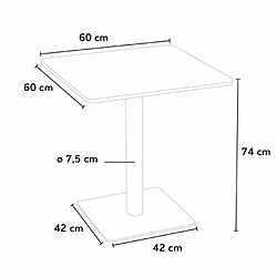 Acheter Grand Soleil Table carrée 60x60 pied noir et surface bois avec 2 chaises colorées Gruvyer Kiss - Bleu