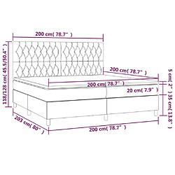 vidaXL Sommier à lattes de lit avec matelas Marron foncé 200x200 cm pas cher