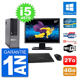 PC Dell 9020 SFF Ecran 27" Intel i5-4570 RAM 4Go Disque 2To Windows 10 Wifi