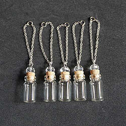 Avis Mini bouteille en verre avec pendentif de collier en liège décoration bricolage 1ml clair