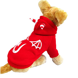 Pet Dog Cat Luminous Diable Hoodies Vêtements Shirts Kleidung Vest Red Jacket S