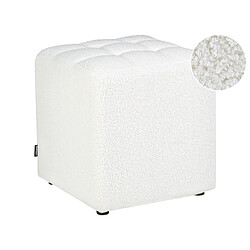 Beliani Pouf en tissu bouclé blanc KANSAS 