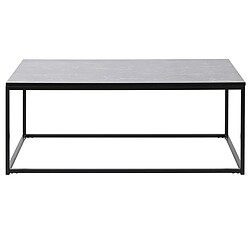 Pegane Table basse, table de salon rectangulaire en métal noir et marbre coloris noir - longueur 100 x profondeur 60 x Hauteur 40 cm