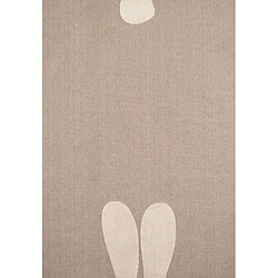 Jardindeco Tapis intérieur en polyester Fantine lapin 170 x 120 cm.