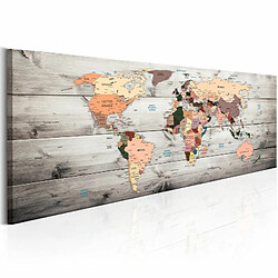 Paris Prix Tableau Imprimé World Maps : Wooden Travels 40 x 120 cm