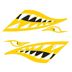 Acheter 2 Pieces Vinyl Shark Dents Bouquillages Autocollants pour Kayak Canoë Bateau Jaune