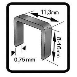 Ribimex Lot de 800 agrafes hauteur 14mm