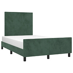 Avis Maison Chic Lit adulte 120x200cm- Cadre de lit avec tête de lit Contemporain pour chambre Vert foncé Velours -MN76372