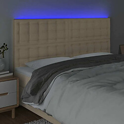 Avis Maison Chic Tête de lit scandinave à LED,meuble de chambre Crème 160x5x118/128 cm Tissu -MN64507