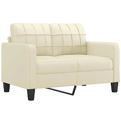 Maison Chic Canapé à 2 places,Sofa de Salon,Canapé droit Crème 120 cm Similicuir -GKD926334