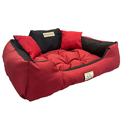 Grand lit pour chien et chat AIO Kingdog 100 x 75 Rouge - taille L