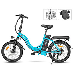 Vélo électrique SAMEBIKE CY20 FT - moteur 350W batterie 36V13AH autonomie 35KM autonomie freins à disque mécaniques - Bleu Lac