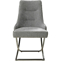 Avis Vivenla Lot de 2 chaises de salle à manger design revêtement en velours gris clair et piètement en acier inoxydable argenté L.48 x P. 56 x H. 95 cm collection LAVIDA