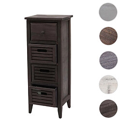 Mendler Commode T18, Armoire à tiroirs, 4 tiroirs, 74x30x25cm Shabby-Look Vintage ~ gris-brun