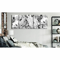 Paris Prix Tableau 5 Panneaux Rose Composition Narrow Black & White 80 x 200 cm