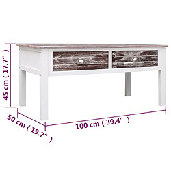 vidaXL Table basse Marron 100x50x45 cm Bois pas cher