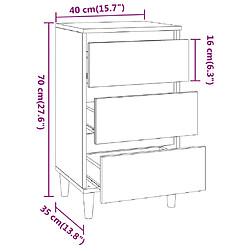 vidaXL Table de chevet chêne fumé 40x35x70 cm bois d'ingénierie pas cher