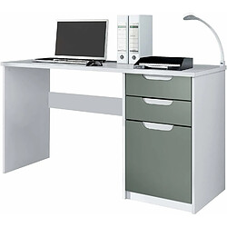 Mpc Bureau Avec 2 Tiroirs Et D’une Porte Blanc Mat Et Graphite Satiné Mat (129 X 76 X 60 Cm)