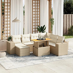 vidaXL Salon de jardin avec coussins 8 pcs beige résine tressée 