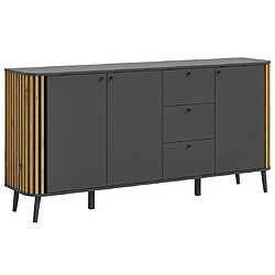 Bestmobilier Camberwell - buffet bas - gris et bois - 177 cm Camberwell - buffet bas - gris et bois - 177 cm - Bois / Gris