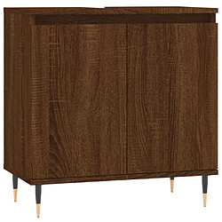 Maison Chic Armoire de bain,Meuble de rangement de salle de bain,Meuble haut chêne marron 58x33x60 cm bois d'ingénierie -GKD999971