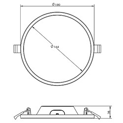 Acheter Plafonnier rond moderne encastré 18cm panneau LED spot 12W lumière plafond cuisine couloir bureau magasin 230V LUMIÈRE 3000K