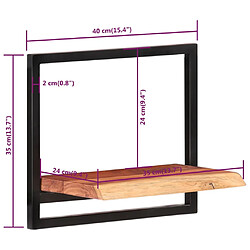 vidaXL Étagères murales 2 pcs 40x24x35 cm Bois d'acacia et acier pas cher