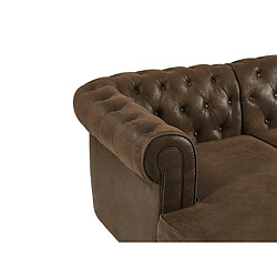 Acheter Vente-Unique Canapé d'angle panoramique en microfibre aspect cuir vieilli CHESTERFIELD