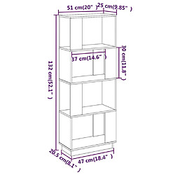 vidaXL Bibliothèque/Séparateur de pièce Marron miel 51x25x132 cm Pin pas cher