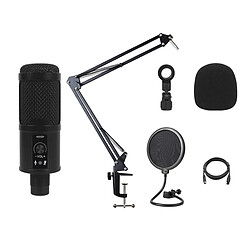 USB Microphone Kit avec Muet Key & Réglable Ciseaux Bras Support Condenseur Ordinateur Cardioïde Mic pour L'enregistrement Accessoire