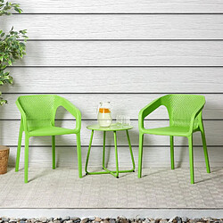 Homestyle4U Lot de 6 chaises jardin en vert