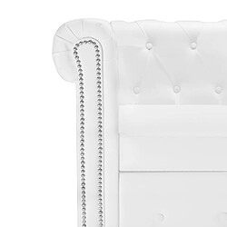 Acheter vidaXL Canapé Chesterfield en forme de L cuir synthétique blanc