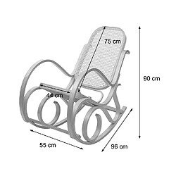 Mendler Fauteuil à bascule M41, fauteuil TV, bois massif ~ aspect chêne, tissu/textile jacquard marron