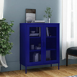 vidaXL Armoire de rangement Bleu marine 80x35x101,5 cm Acier