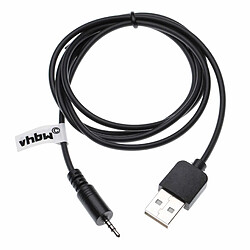 vhbw Câble de chargement USB compatible avec AKG K490NC, K495NC, K840KL, N60NC, NC60NC écouteurs - USB à prise jack de 2,5 mm, noir, 55 cm