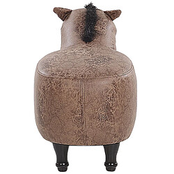 Acheter Beliani Tabouret enfant en cuir PU marron HORSE