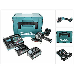 Makita GA 008 GM201 Meuleuse d'angle sans fil 40 V max. 125 mm XGT + 2x Batteries 4,0 Ah + Chargeur + Coffret de transport Makpac