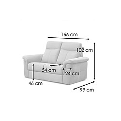 Courtois Laville Canapé droit 2 places tissu graphite - JONES pas cher