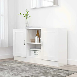 Maison Chic Buffet,Meuble de Rangement,commode pour salon,Cuisine Blanc brillant 120x30,5x70 cm Aggloméré -MN58732