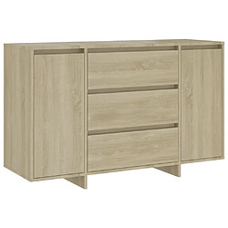 Maison Chic Buffet commode,console avec 3 tiroirs pour rangement Chêne Sonoma 120x41x75 cm Aggloméré -MN30102