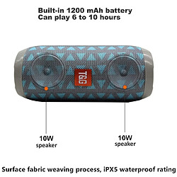 Universal Haut-parleur Bluetooth 5.0 sans fil 20W 1200mAh étanche Subwoofer portable Surround de Som | Haut-parleur portable (noir) 