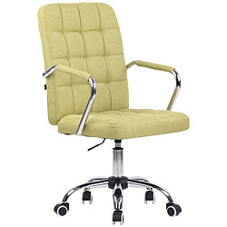 Decoshop26 Chaise de bureau sur roulettes moderne et confortable en tissu vert BUR10638 