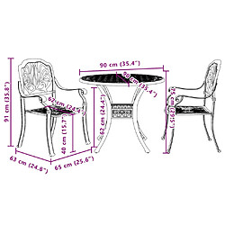 vidaXL Ensemble de bistro 3 pcs vert aluminium coulé pas cher