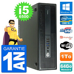 PC HP ProDesk 600 G2 SFF Intel i5-6500 RAM 64Go Disque Dur 1To Windows 10 Wifi · Occasion 