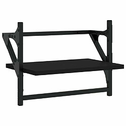 Acheter Maison Chic Lot de 2 Étagères murales,Étagère Rangement flottate avec barres noir 40x25x30 cm -MN28206