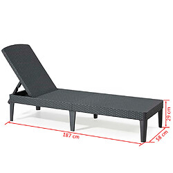 Keter Chaise longue Jaipur Graphite 235162 pas cher