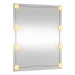 Acheter vidaXL Miroir mural avec lumières LED 50x60 cm verre rectangulaire